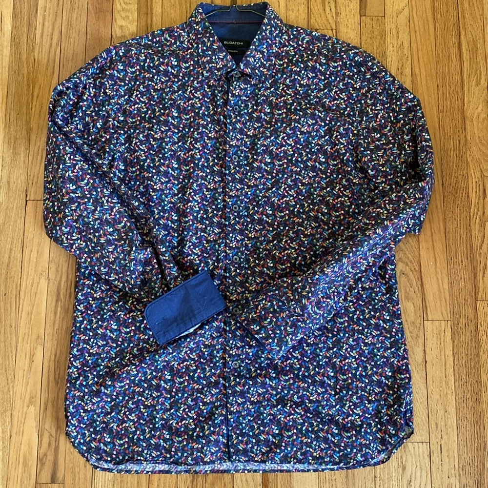 BUGATCHI Button Down Shirt (L)